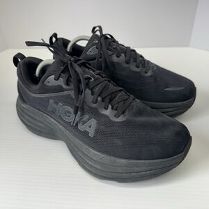 Hoka Bondi 8 Wide Mens Size 11 2E Triple Black Running Shoes 1127953 BBLC